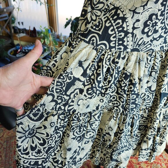 NWT!! BUCKET LIST V Neck Flutter Sleeved Print Tiered Summer Dress - Picture 8 of 13